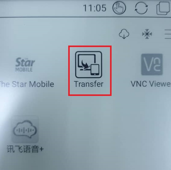 "Transfer" App on BOOX eReader in Malaysia