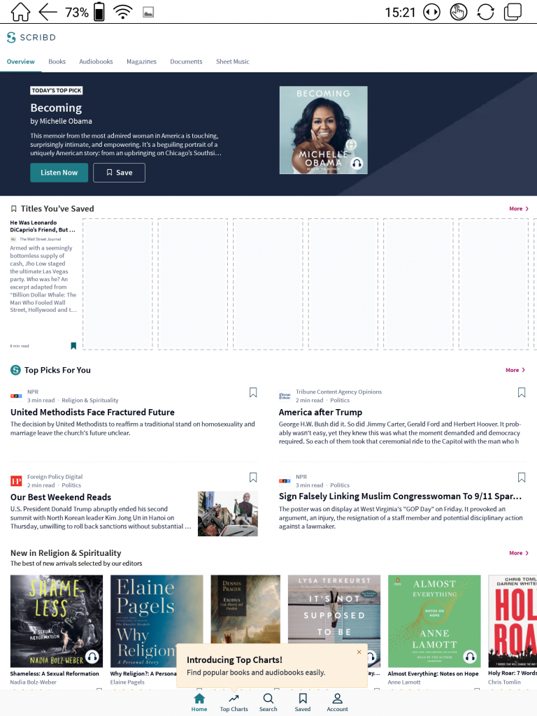 Reading Scribd subscription on BOOX eReader BOOX Malaysia