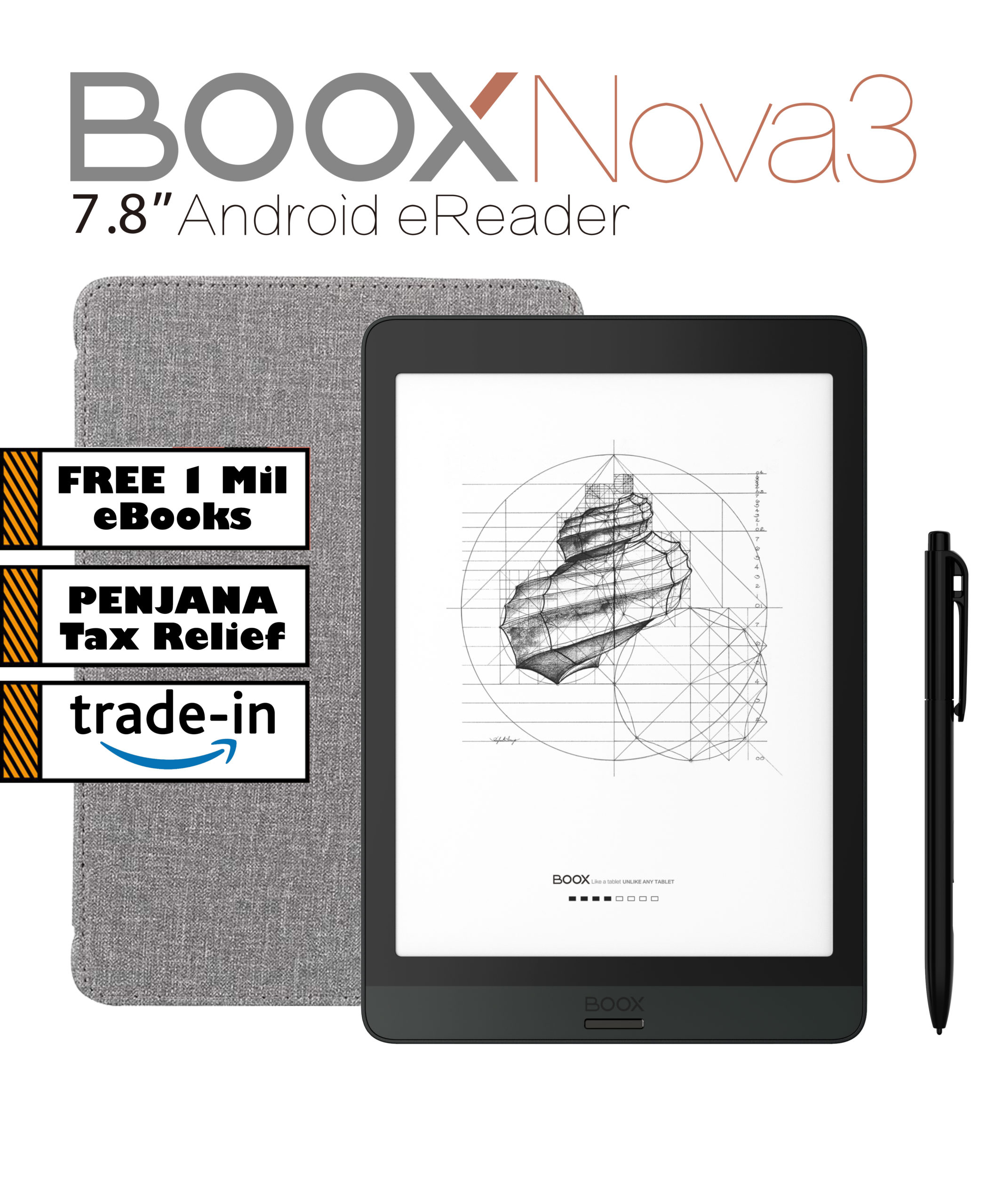 BOOX-Nova3-7.8-Android-eReader-Trade-In-Free-1-Million-eBooks-(1080x1080)-PENJANA-Tax-Relief in Malaysia