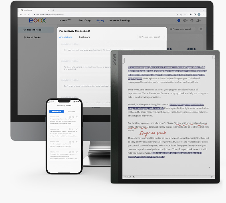 Send2boox Website for Tab Ultra C