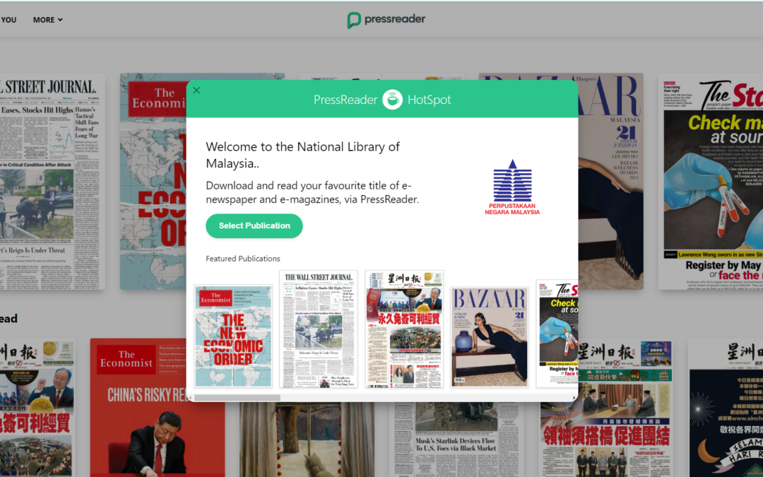 Reading e-Newspaper & e-Magazine for Free with U-Pustaka Membership via Press Reader Apps