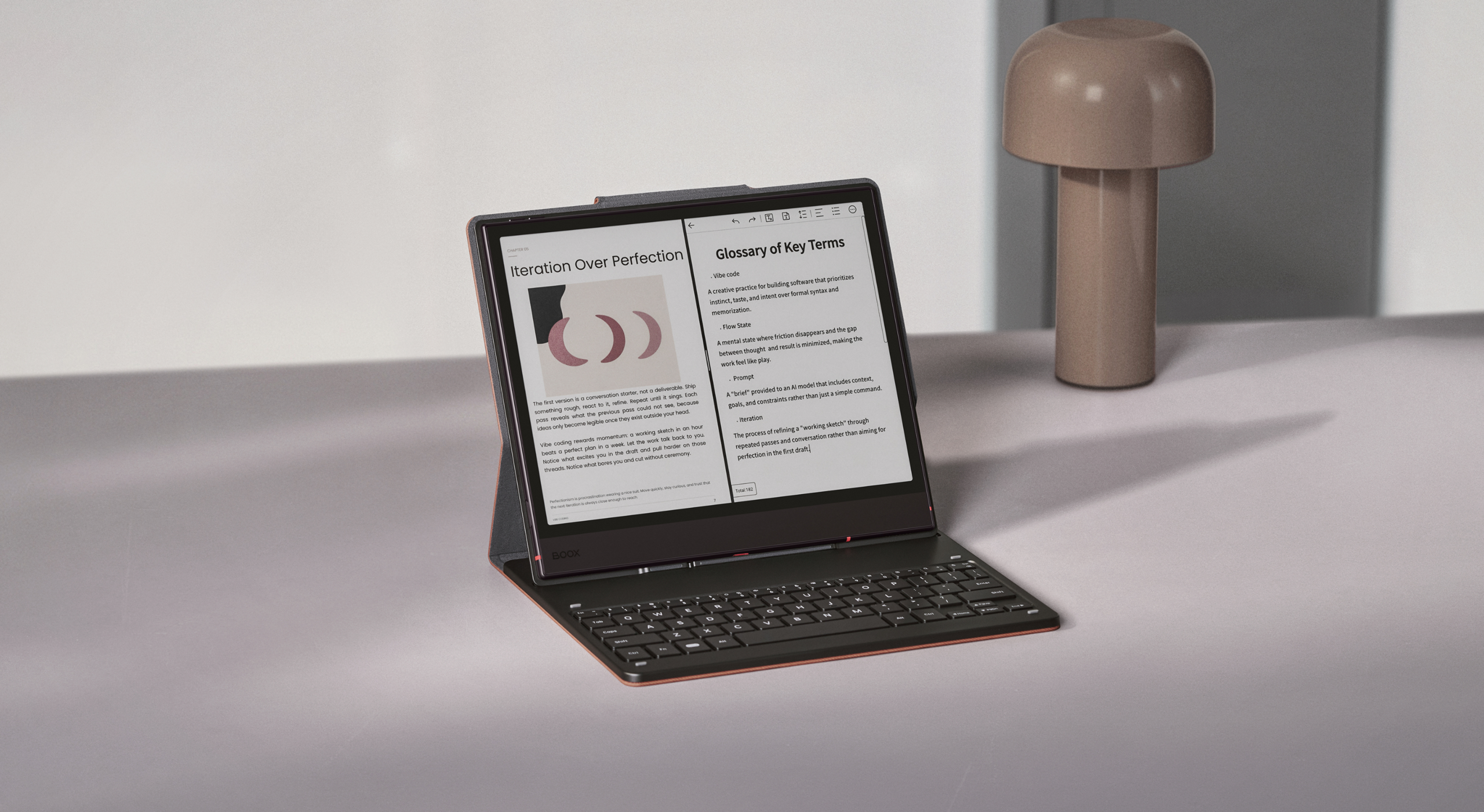 Note Air6 C in split-screen use with keyboard cover