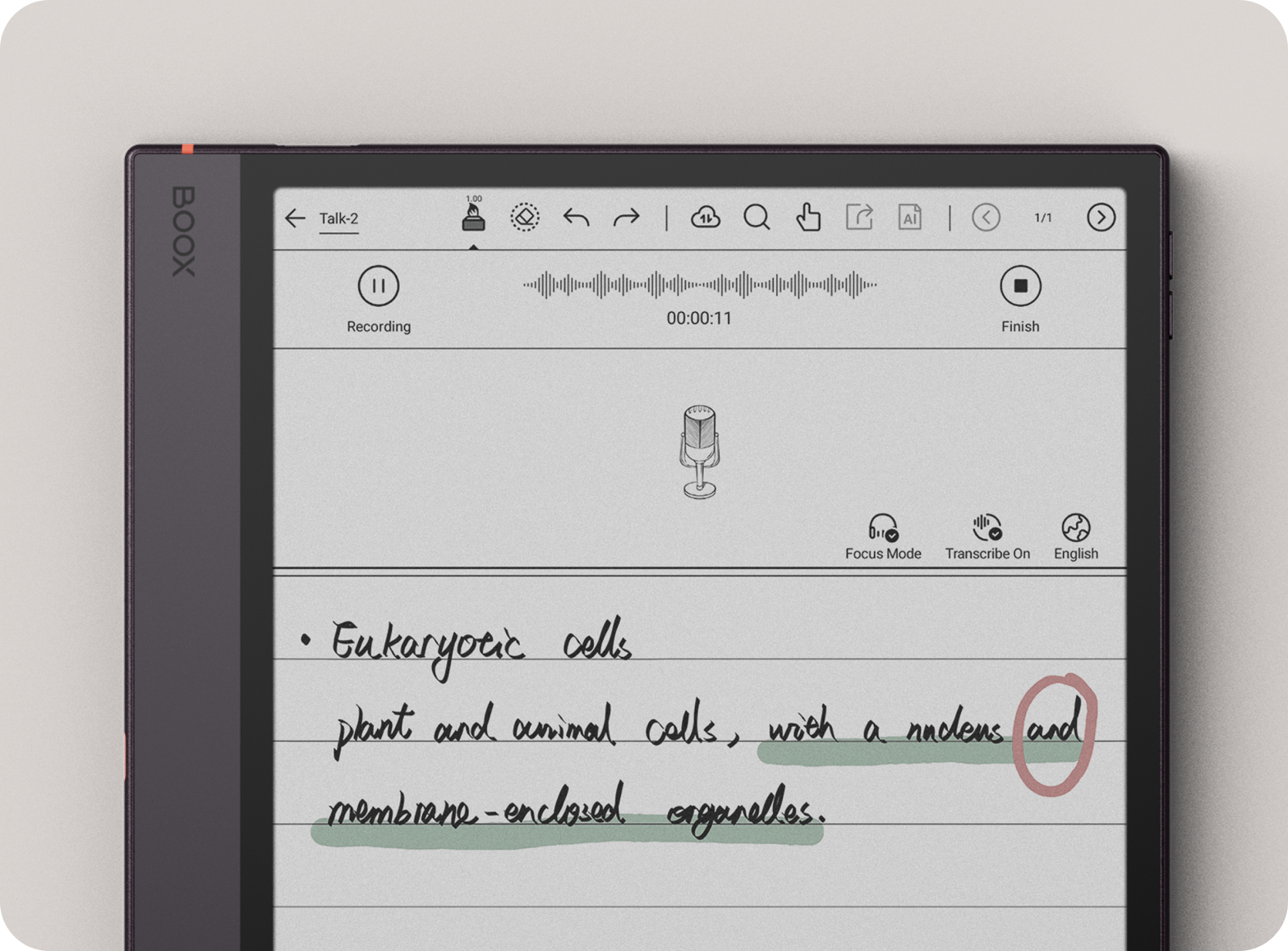 Capture audio while handwriting notes on BOOX Note Air6 C