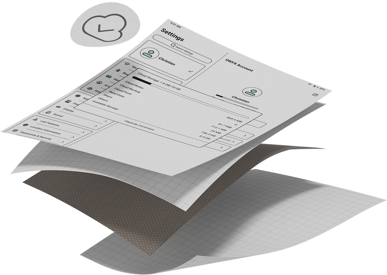 Onyx cloud storage and synchronization settings